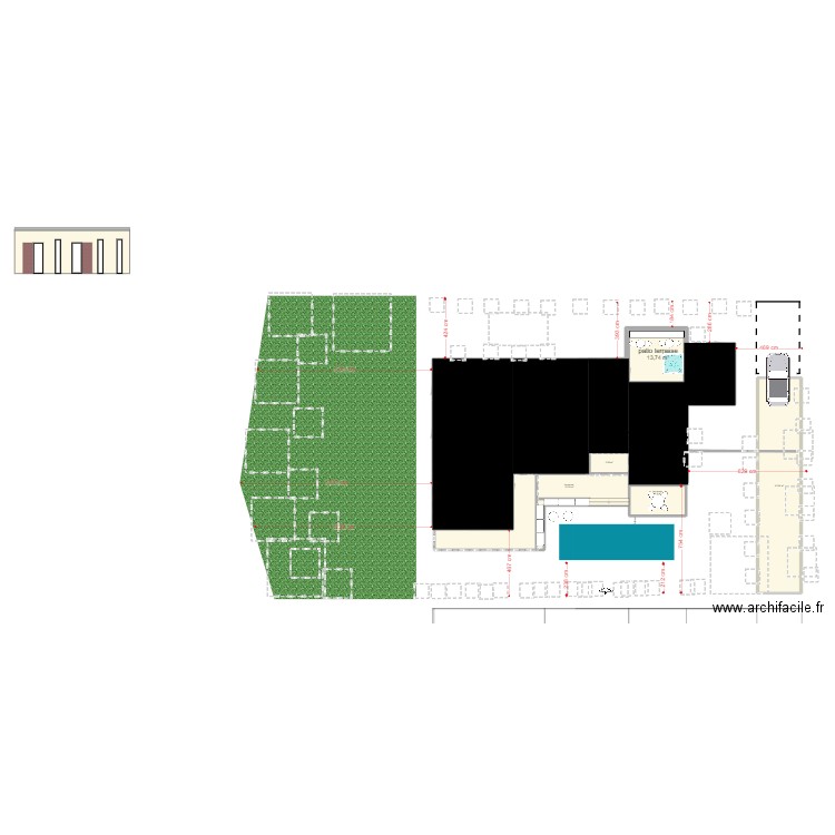 facade ouest . Plan de 0 pièce et 0 m2