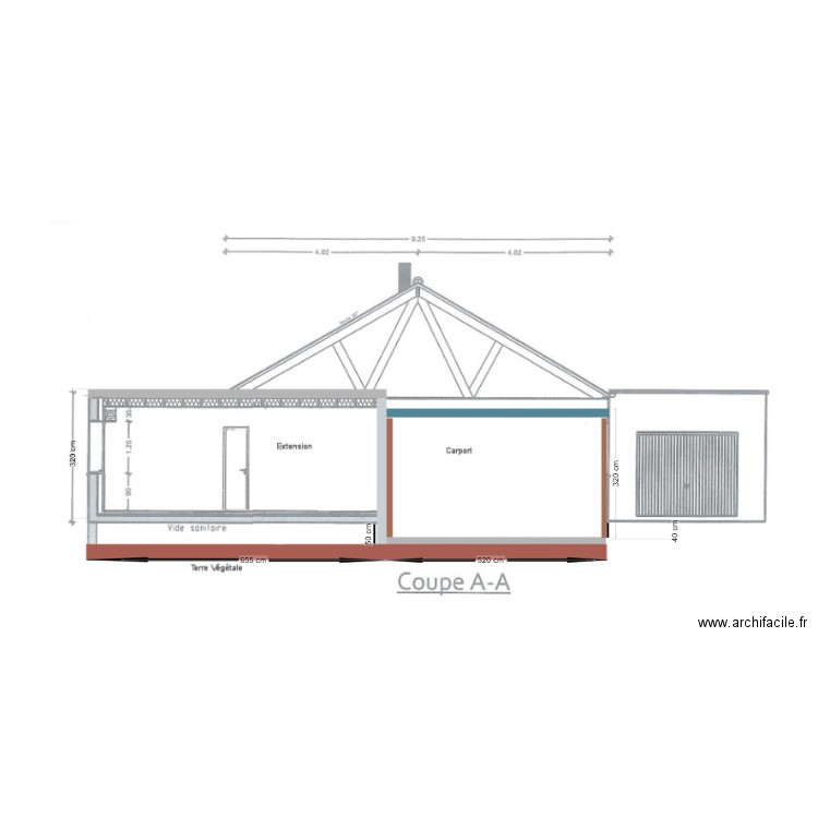 Coupe A-A. Plan de 0 pièce et 0 m2