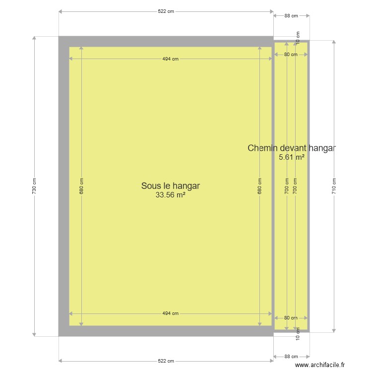 Hangar. Plan de 0 pièce et 0 m2