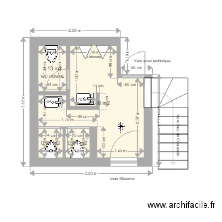 Sous Sol WC. Plan de 0 pièce et 0 m2