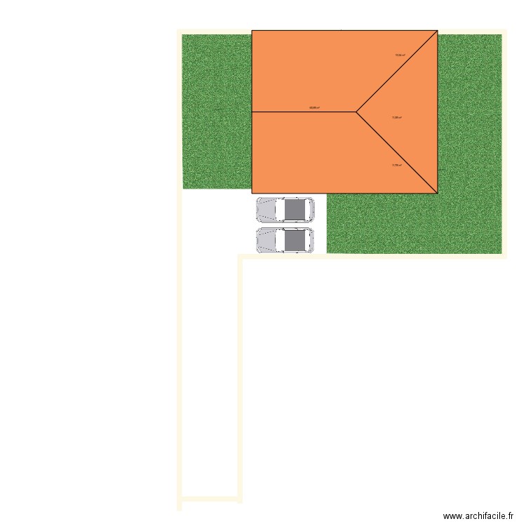 villelle. Plan de 4 pièces et 100 m2