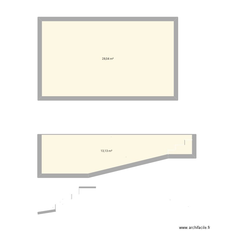 piscine 8x4. Plan de 2 pièces et 41 m2