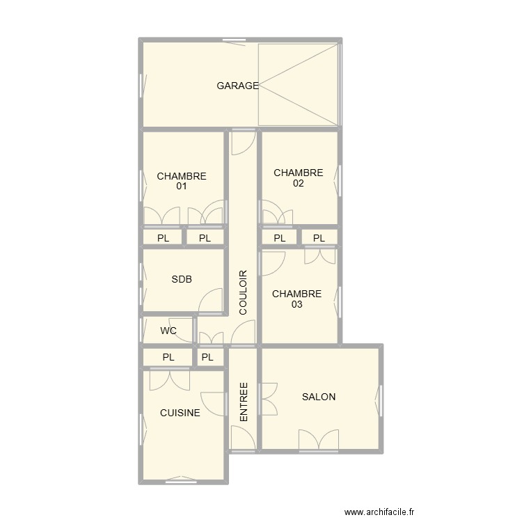 PLAN ST GILLES. Plan de 16 pièces et 51 m2