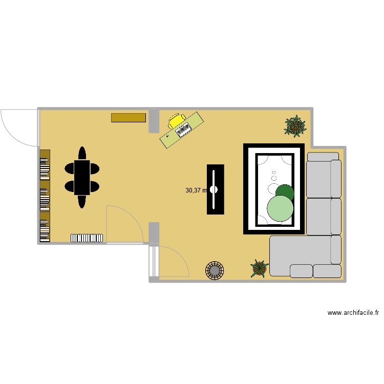 Salon/salle a manger version 1. Plan de 0 pièce et 0 m2