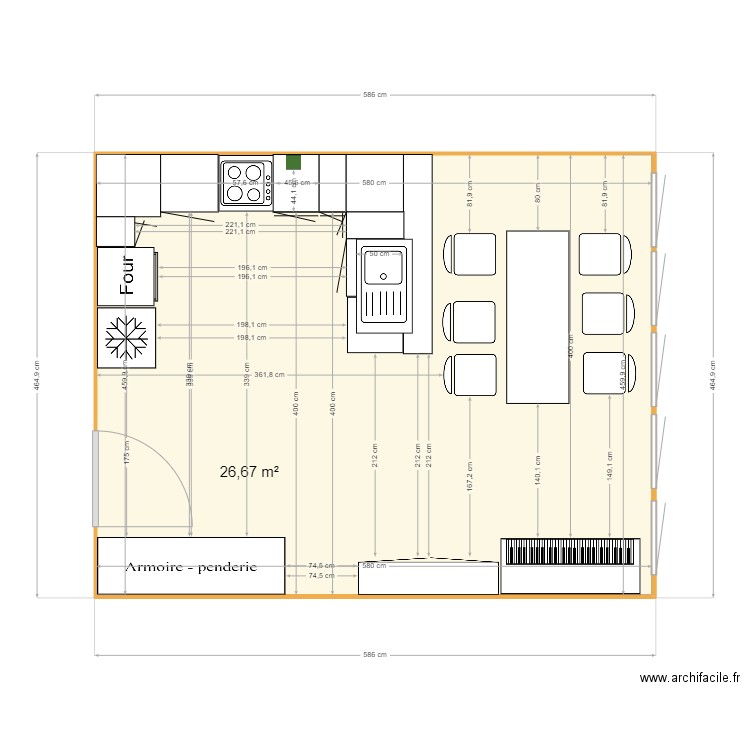 Sanitaire 1er Sud no3. Plan de 1 pièce et 27 m2