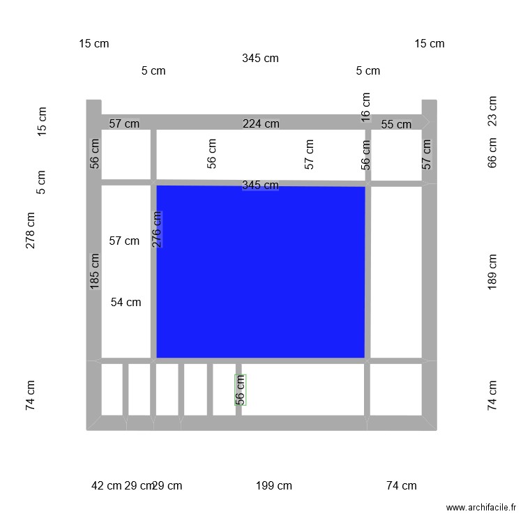 Spa. Plan de 5 pièces et 7 m2