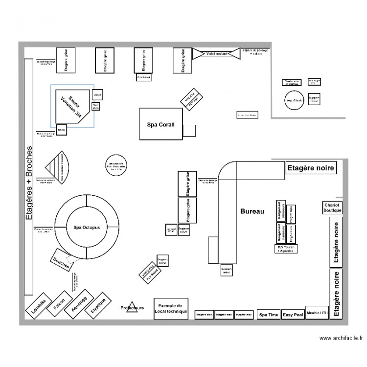 Plan de la boutique Réorganisation. Plan de 0 pièce et 0 m2