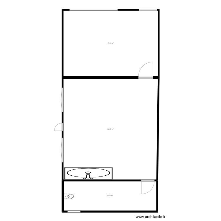 PLAN ASSO. Plan de 3 pièces et 202 m2