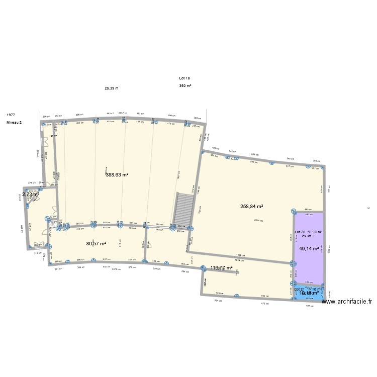 ACCUEIL 1990 niveau 1 phase 3. Plan de 7 pièces et 907 m2