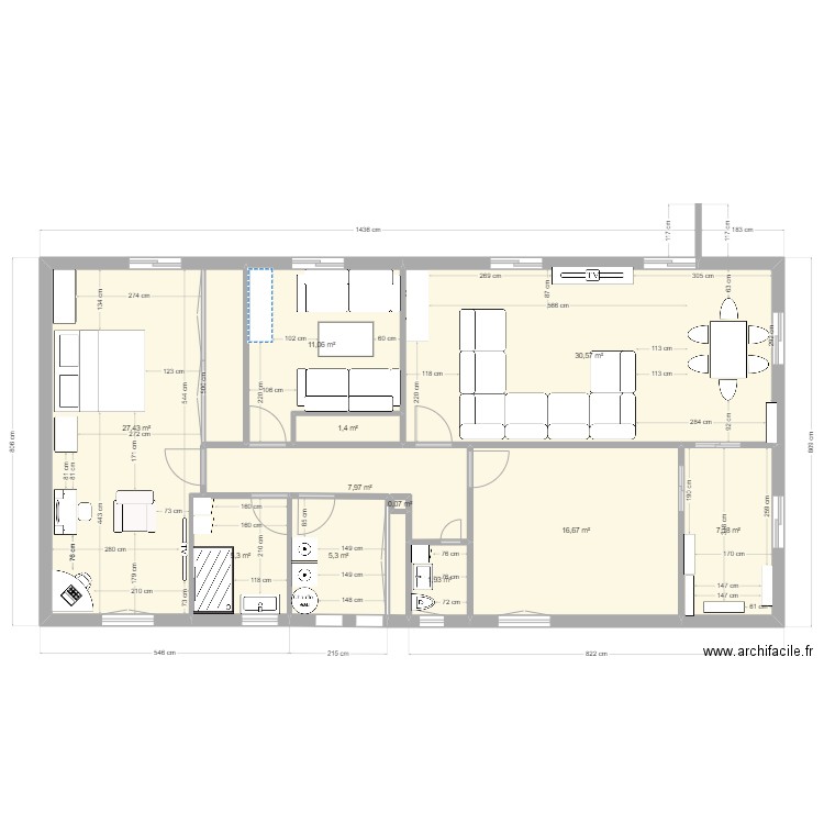 adk1. Plan de 11 pièces et 115 m2