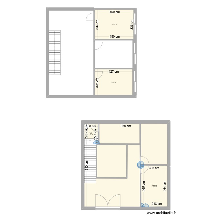 plan bureau mairie. Plan de 5 pièces et 134 m2