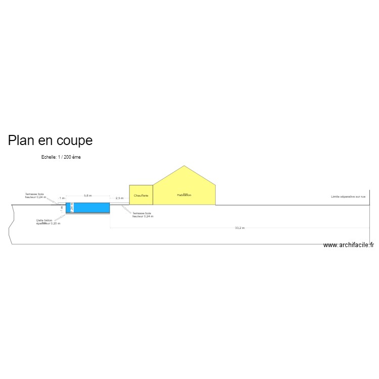 Plan de coupe. Plan de 0 pièce et 0 m2