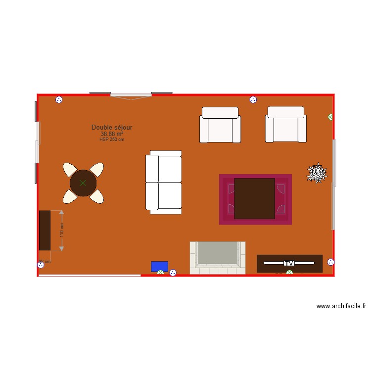 salon salle à manger. Plan de 0 pièce et 0 m2