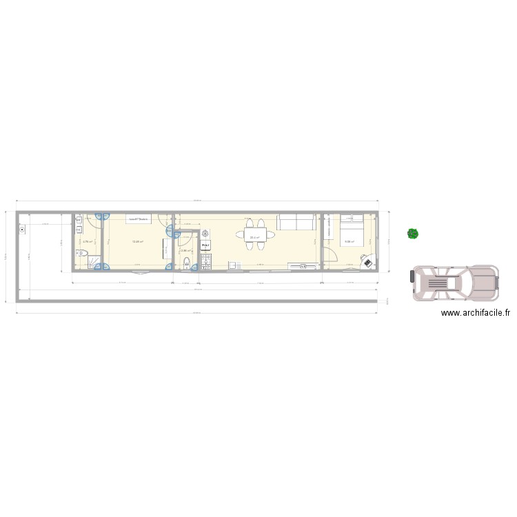 maison Porto novo modifiée salon central  final. Plan de 0 pièce et 0 m2