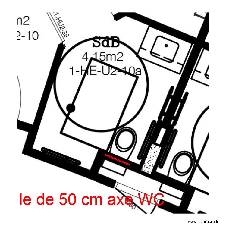 wc simple. Plan de 0 pièce et 0 m2