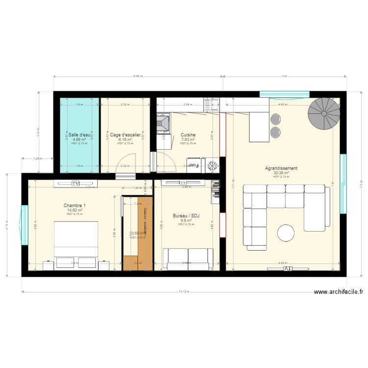 R1 ext. Plan de 0 pièce et 0 m2