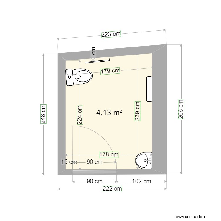 wc pmr. Plan de 0 pièce et 0 m2