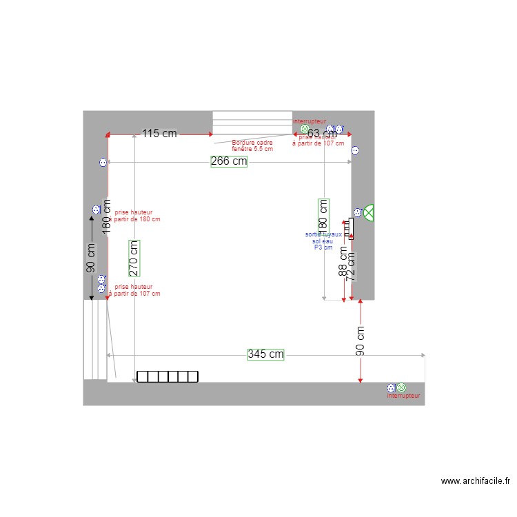 cuisine nue. Plan de 0 pièce et 0 m2