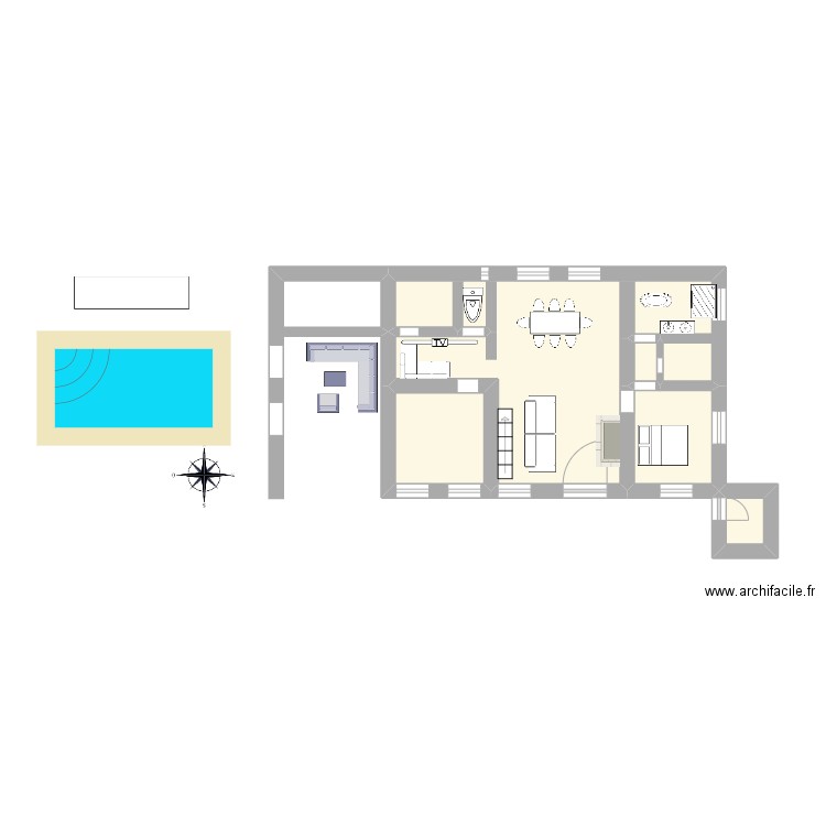 Sue 1. Plan de 5 pièces et 19 m2