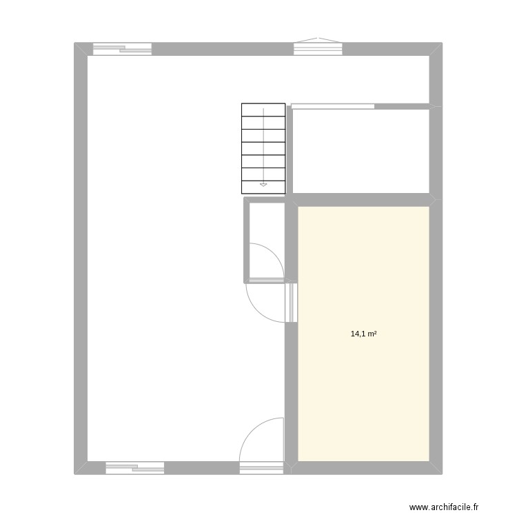 Maison. Plan de 1 pièce et 14 m2