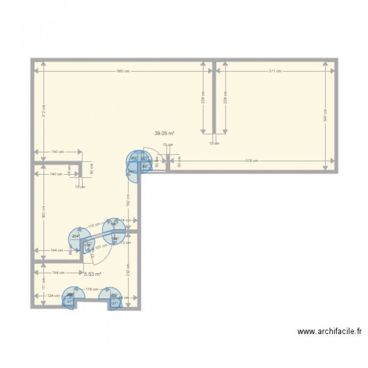 appt22crs apres travaux. Plan de 0 pièce et 0 m2