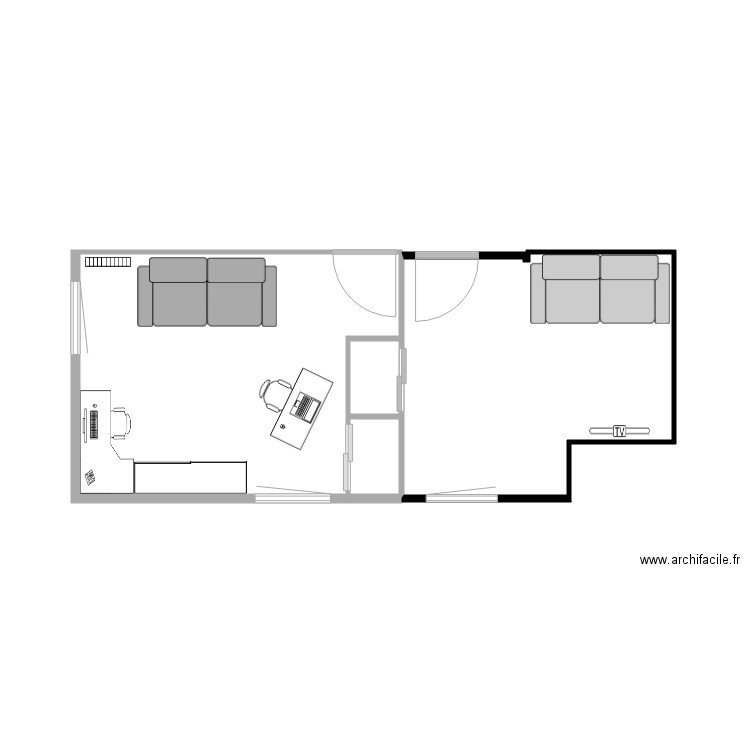 chambre 2 et 3  avec 2 canapés. Plan de 0 pièce et 0 m2