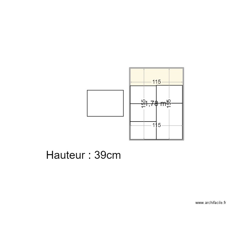 Remorque. Plan de 1 pièce et 2 m2