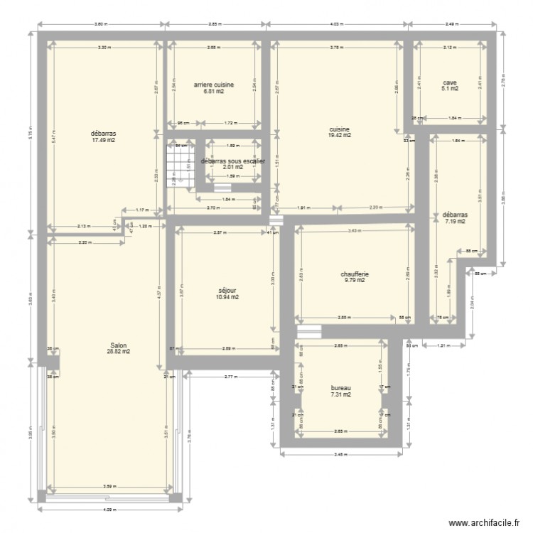  bas existant. Plan de 0 pièce et 0 m2