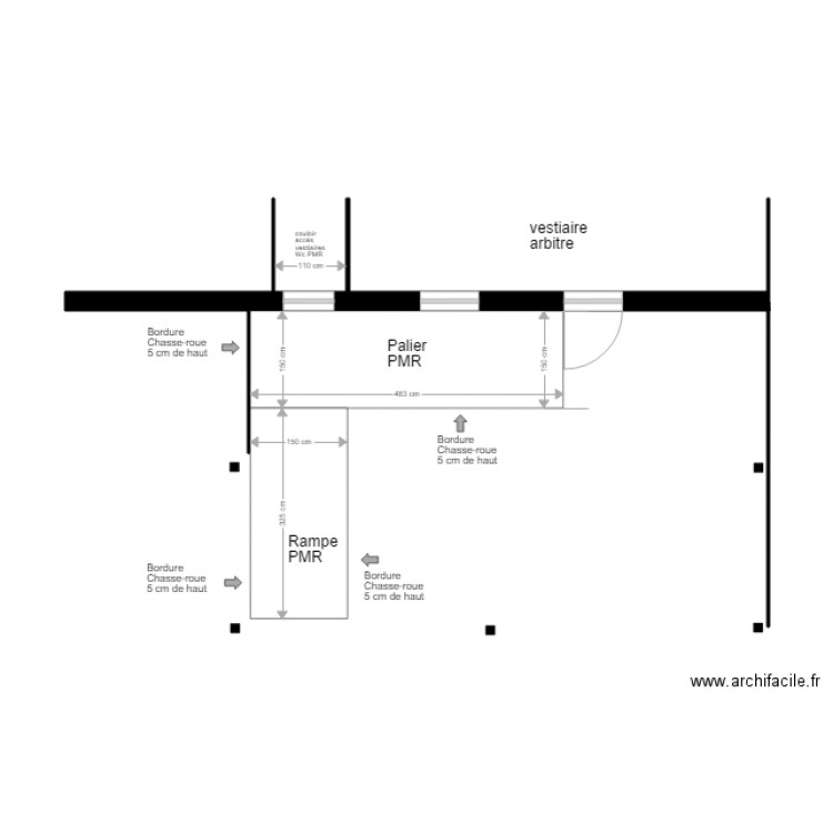 Ext Vestiaires FOOT accès PMR. Plan de 0 pièce et 0 m2