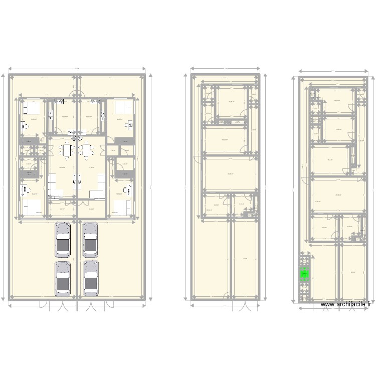 Mini villa. Plan de 58 pièces et 696 m2