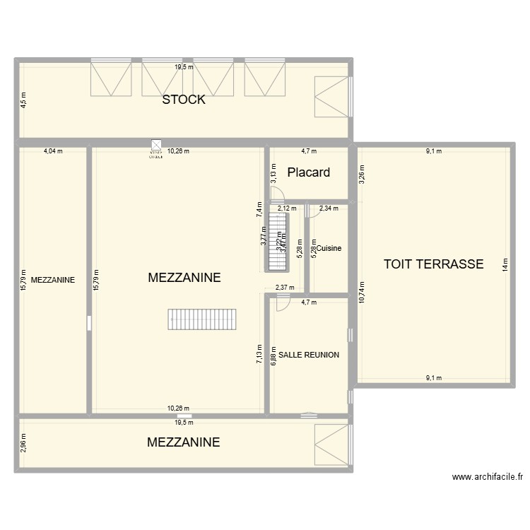 Etage Agence. Plan de 8 pièces et 568 m2