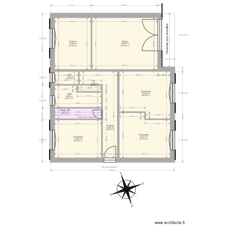 GOWLAND. Plan de 10 pièces et 87 m2