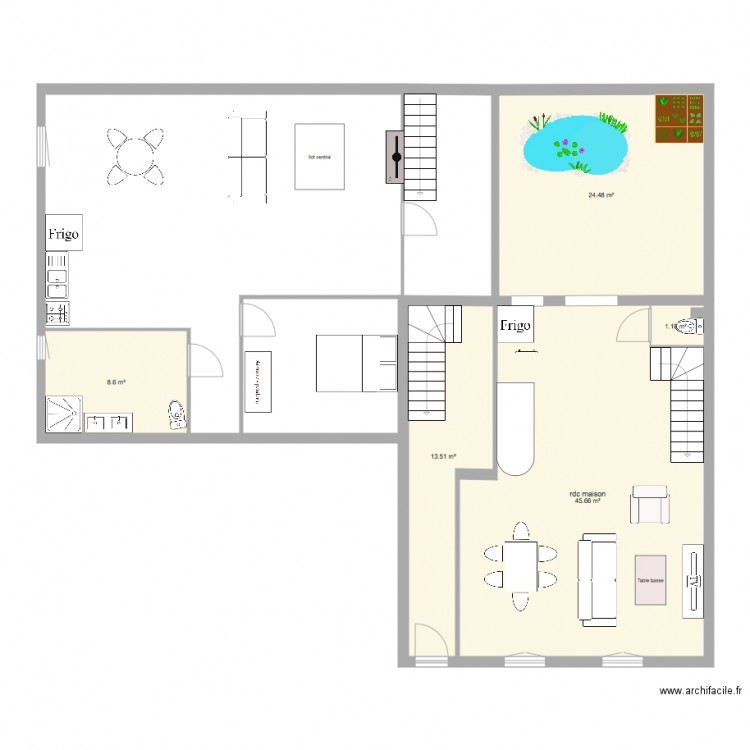 T2 au dessus des garages R 1. Plan de 0 pièce et 0 m2