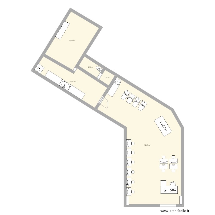 SALON. Plan de 5 pièces et 111 m2