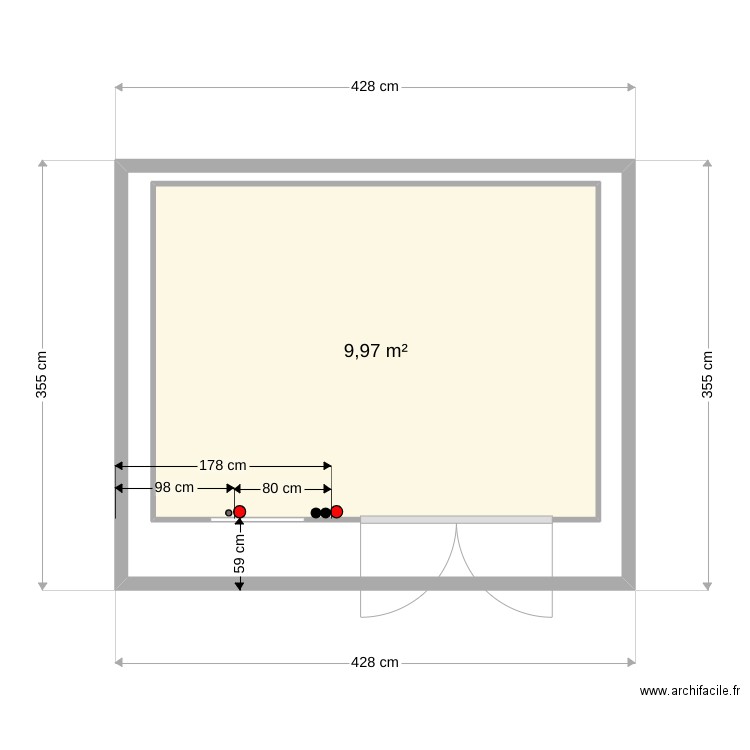 Emplacement gaine abri. Plan de 0 pièce et 0 m2