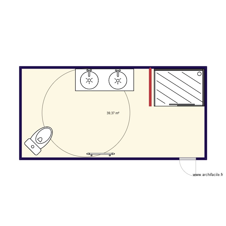 canac. Plan de 1 pièce et 39 m2