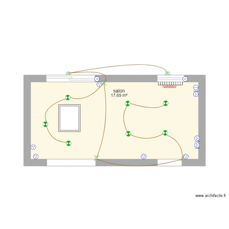 baisieux catherine. Plan de 1 pièce et 18 m2