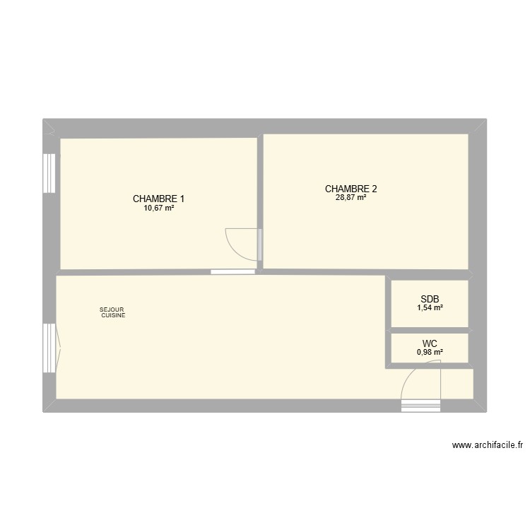 N° ELECTRICITE. Plan de 4 pièces et 59 m2