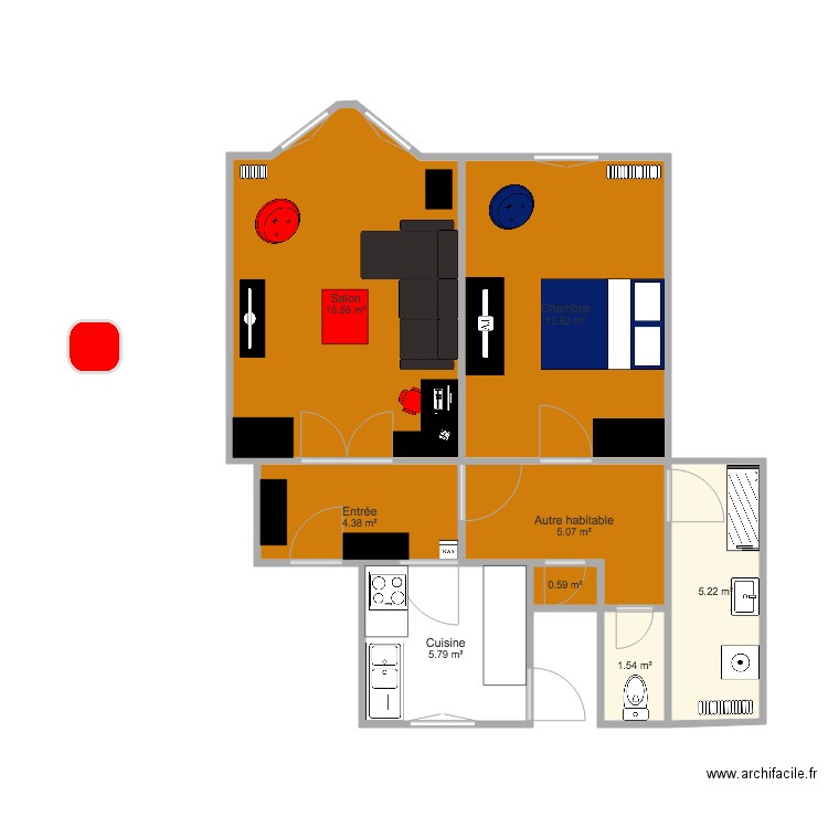 Salon. Plan de 0 pièce et 0 m2