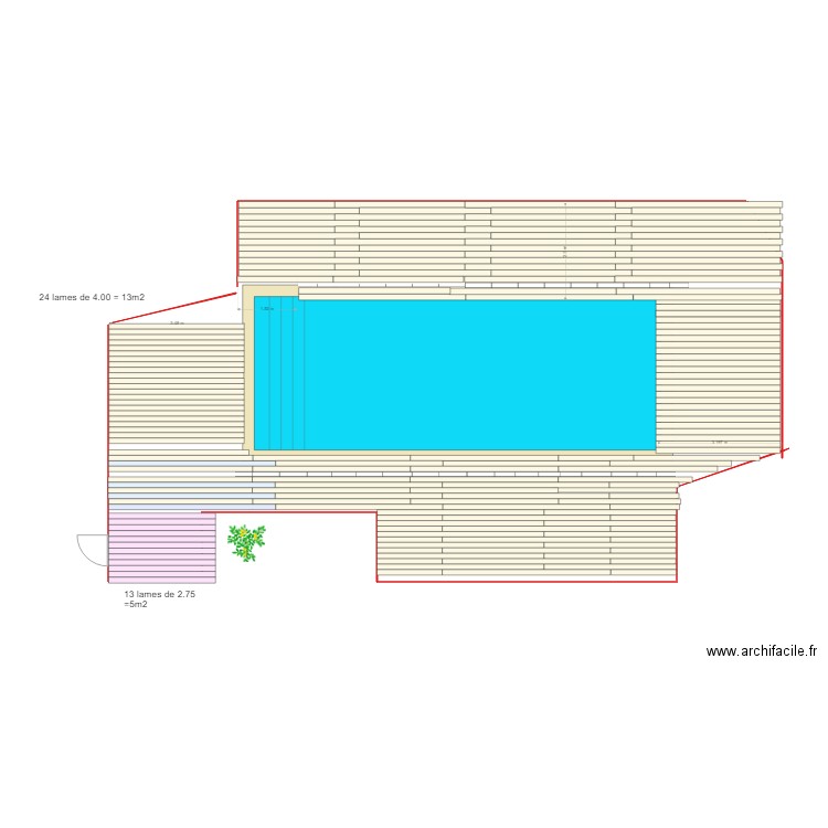 calepinage terrasse. Plan de 0 pièce et 0 m2