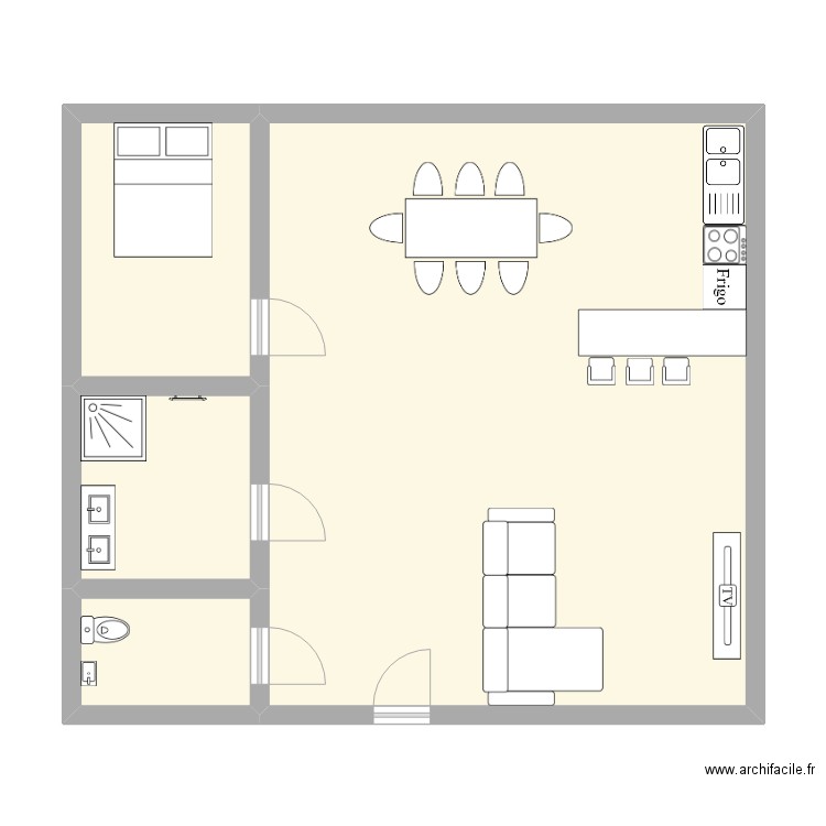 groupe jeu grandis. Plan de 4 pièces et 74 m2