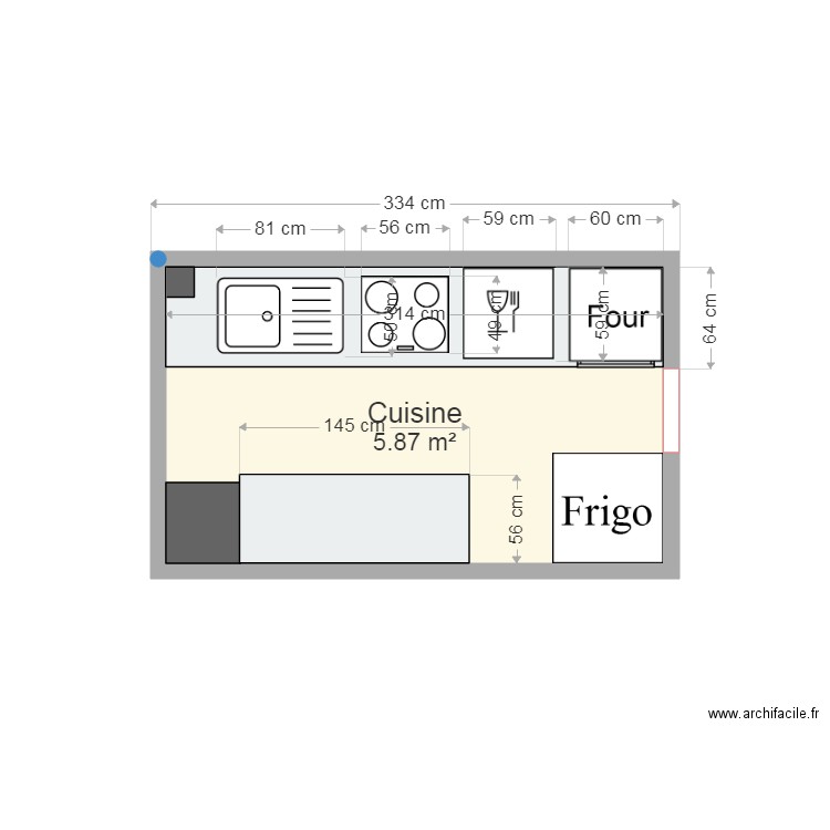 Cuisine SARAH. Plan de 0 pièce et 0 m2