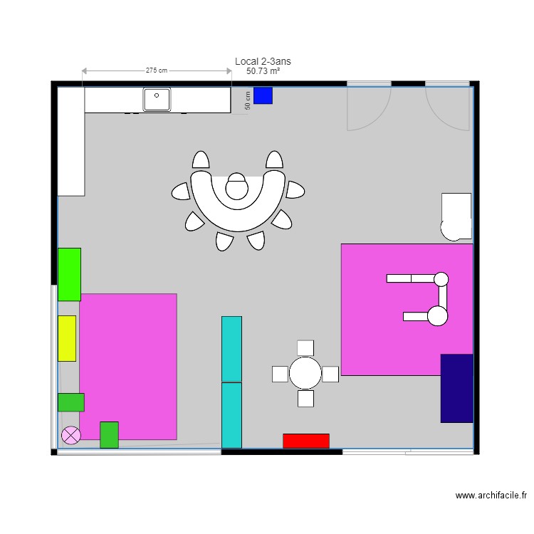 garderie. Plan de 0 pièce et 0 m2