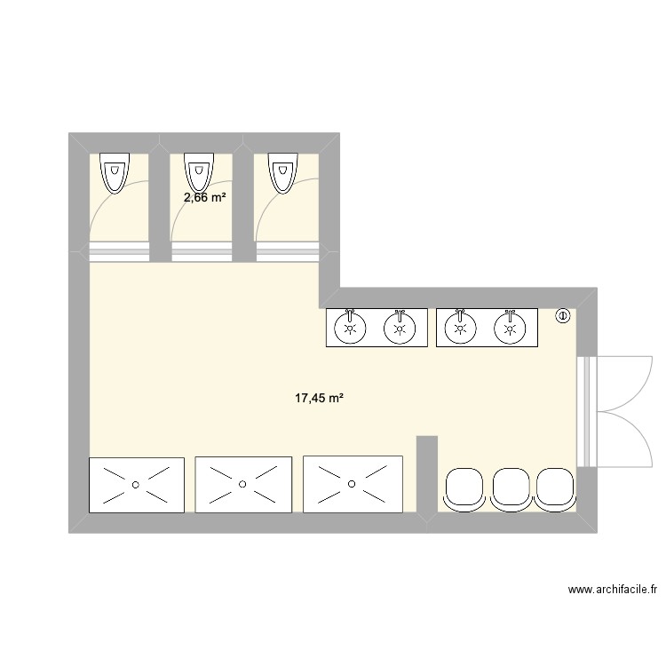 Vestiaire. Plan de 0 pièce et 0 m2