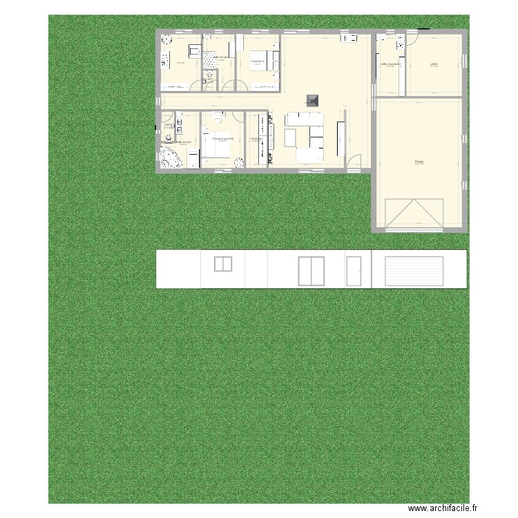 Maison de rêve. Plan de 12 pièces et 213 m2