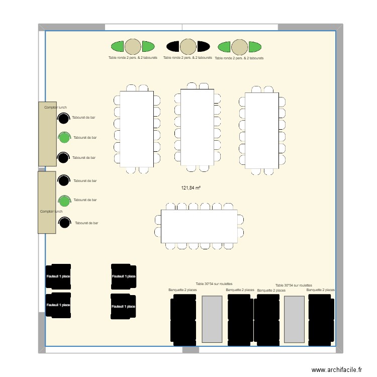 cafétéria2024-1. Plan de 1 pièce et 122 m2