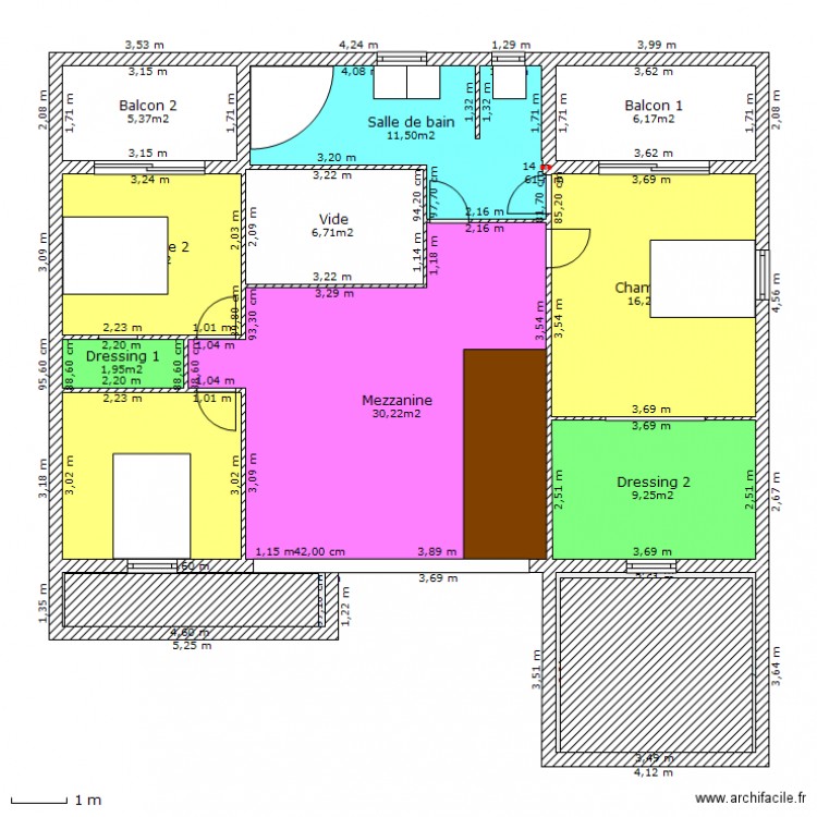 Maison cubique . Plan de 0 pièce et 0 m2