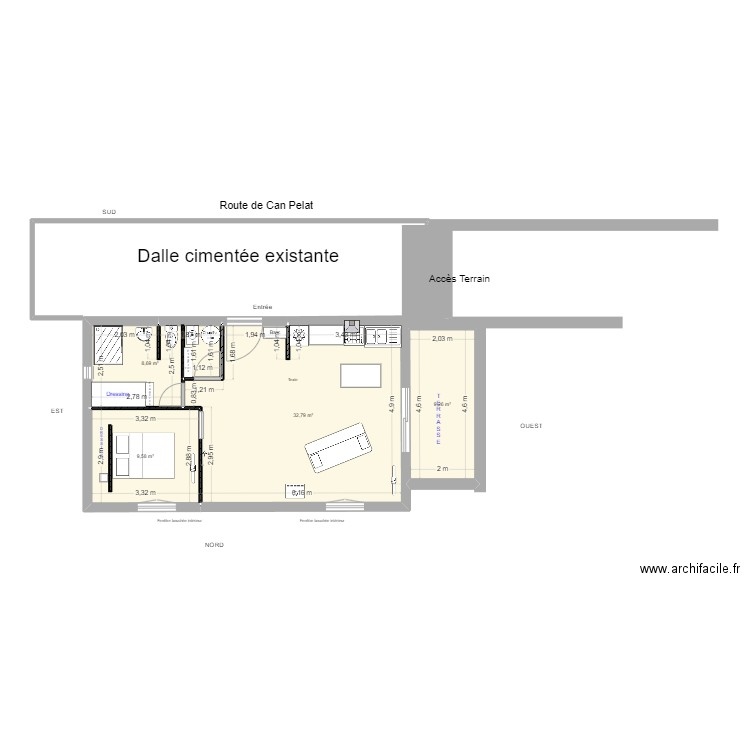 Serra Flo  1. Plan de 4 pièces et 60 m2