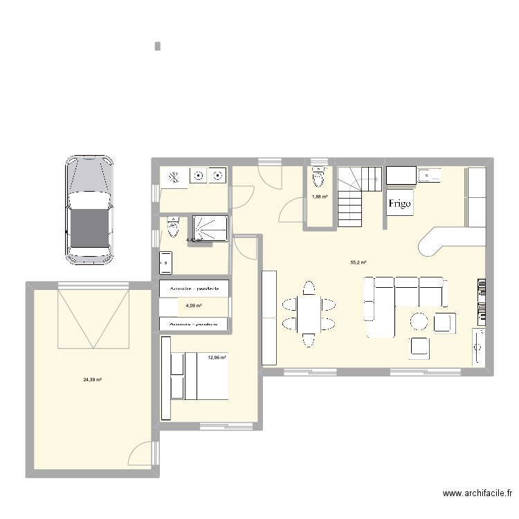 RdC Plomodiern avec étage Isabelle. Plan de 0 pièce et 0 m2