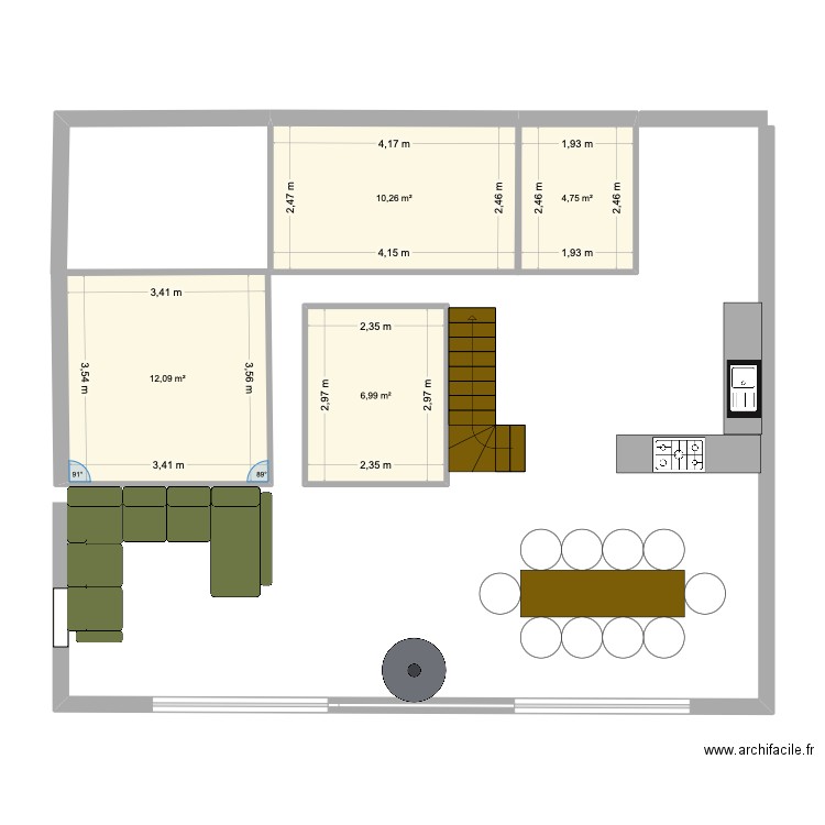 ESPOUSOUILLE. Plan de 4 pièces et 34 m2